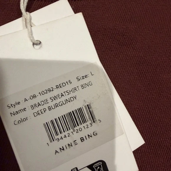 Anine Bing Women's Burgundy Sweatshirt - Picture 3 of 4